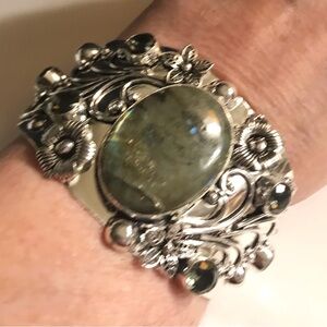 Labradorite 925 Sterling Silver Cuff Bracelet
